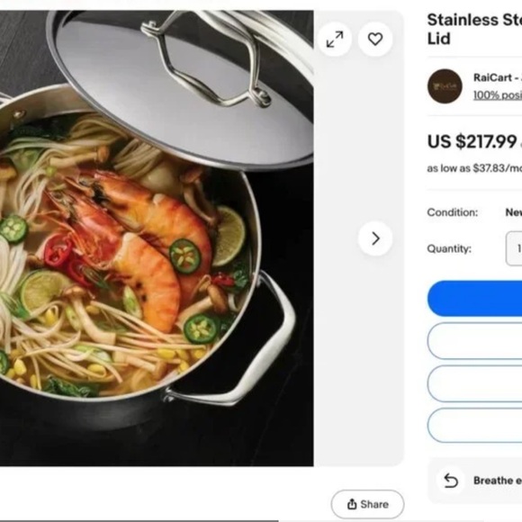 5 Quart Tri Ply Clad Stainless Steel Covered Dutch Oven with Lid - Picture 9 of 9